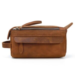 Custom Dado Handmade Leather Dopp Kit Toiletry Bag (9.8"x5.5"x4.5")