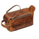 Custom Dado Handmade Leather Dopp Kit Toiletry Bag (9.8"x5.5"x4.5") - 6