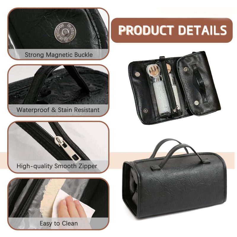 Custom Detachable Travel Toiletry Bag Roll up Makeup Bag - 3