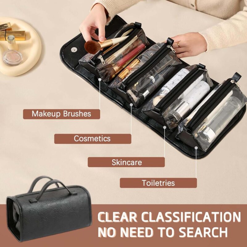 Custom Detachable Travel Toiletry Bag Roll up Makeup Bag - 4