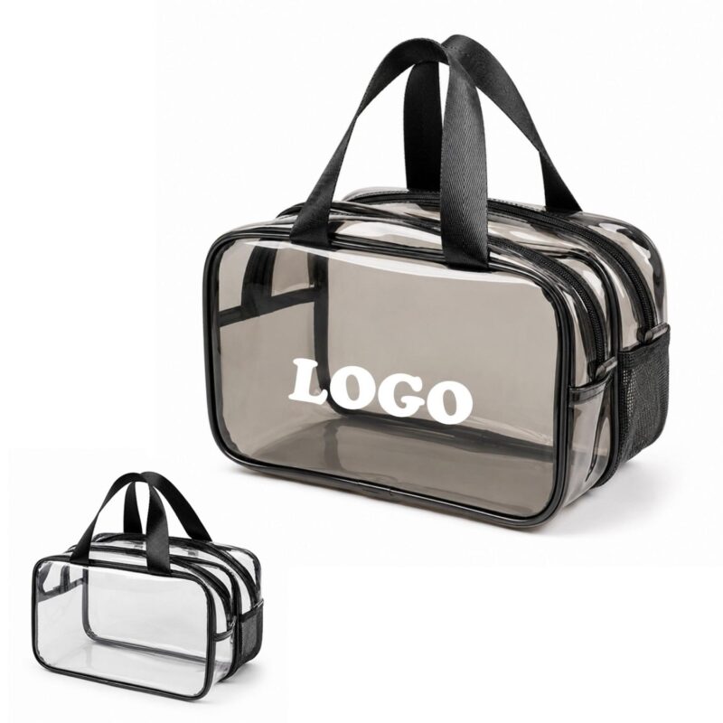 Custom Double Layer Clear Toiletry Bag