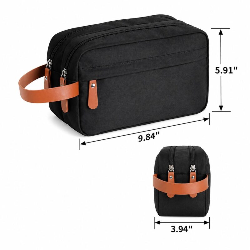 Custom Double-Layer Polyester Travel Toiletry Bag With Side Handle - 1