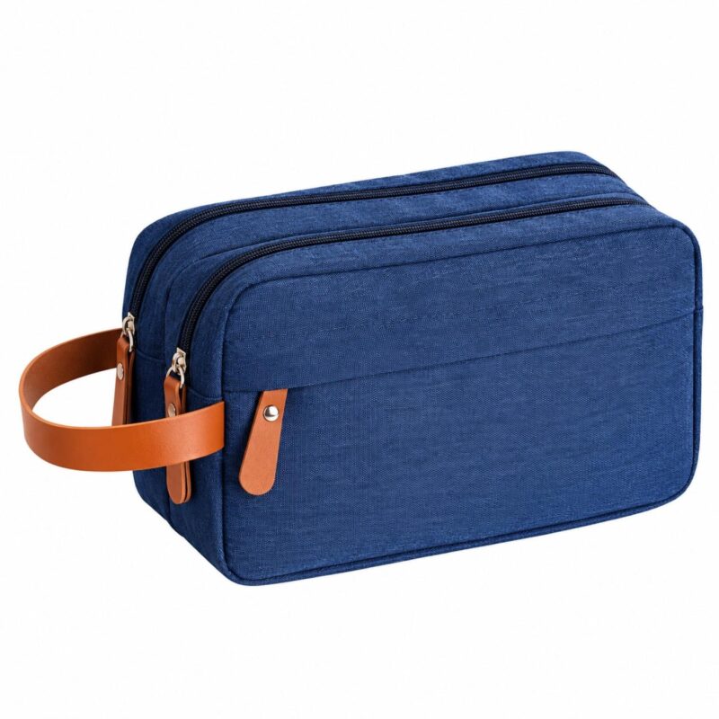 Custom Double-Layer Polyester Travel Toiletry Bag With Side Handle - 2