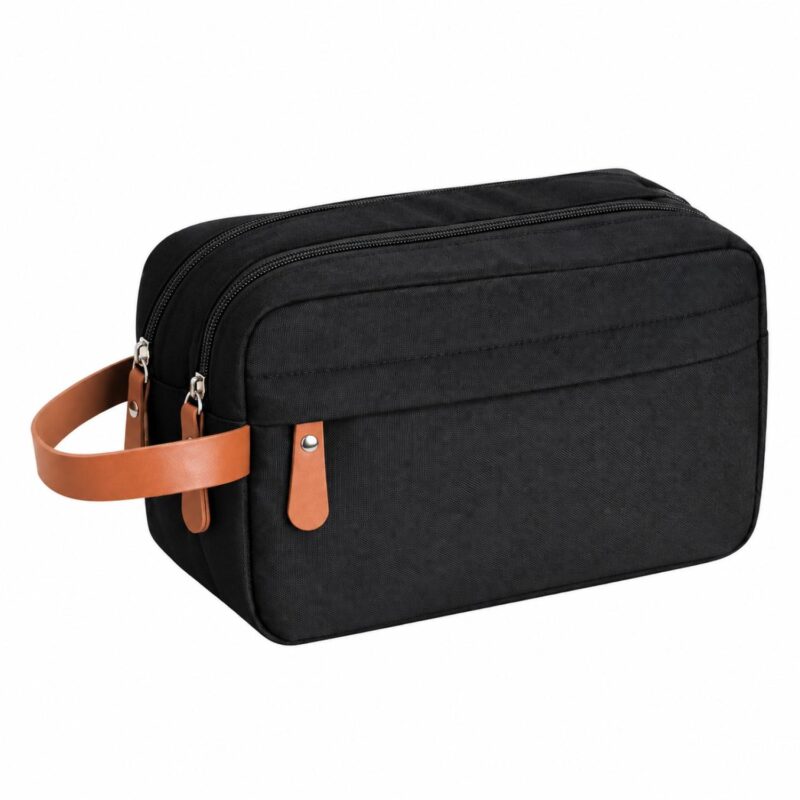 Custom Double-Layer Polyester Travel Toiletry Bag With Side Handle - 3