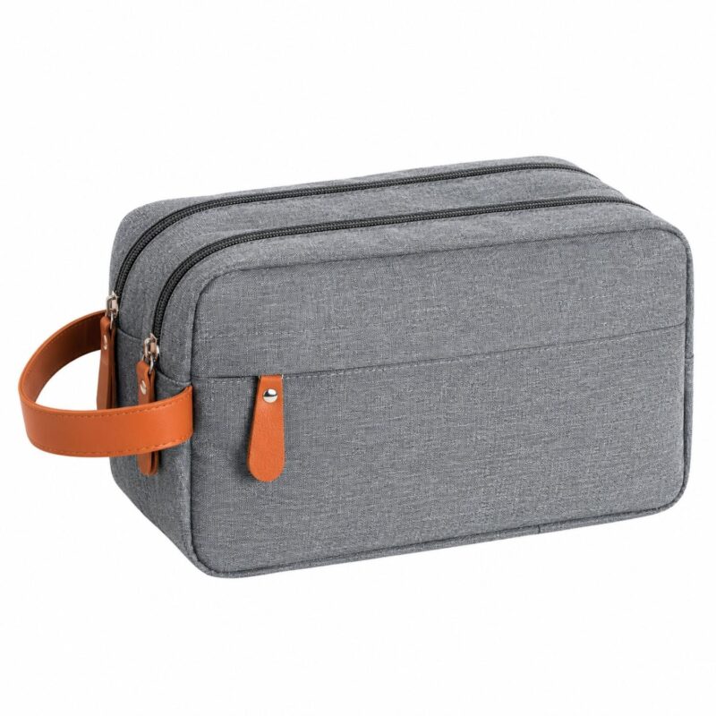 Custom Double-Layer Polyester Travel Toiletry Bag With Side Handle - 4
