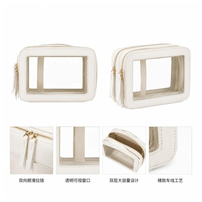 Custom Double-Layer Top Handle Toiletry Bag