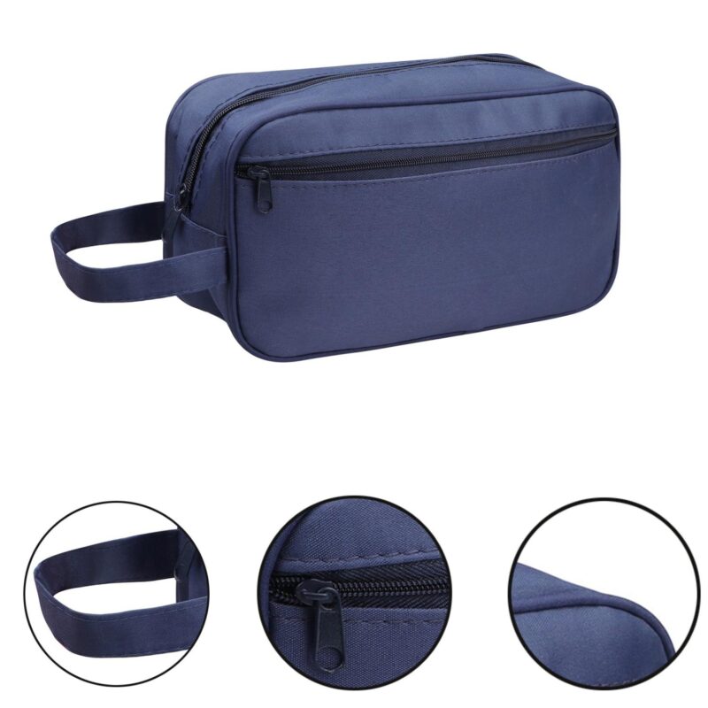 Custom Double Zipper Toiletry Bag w/Carrying Handle - 1