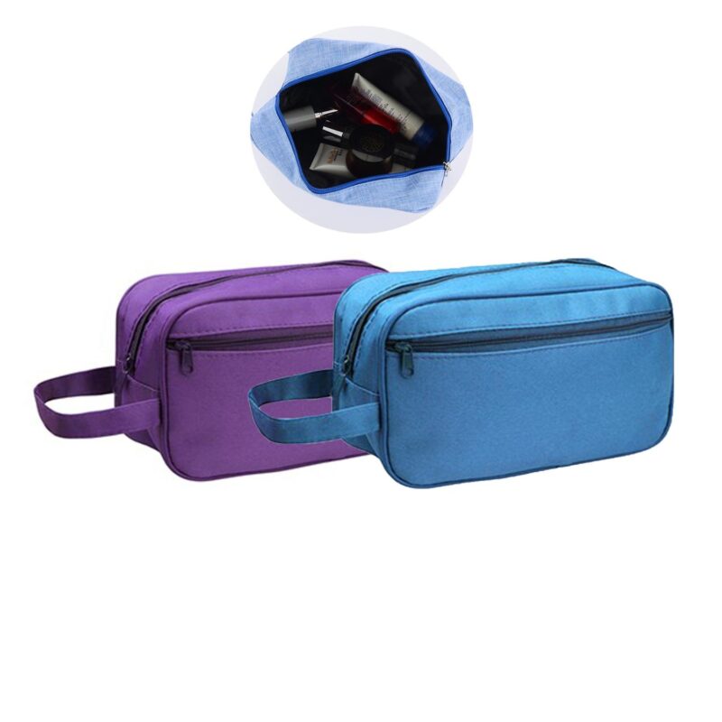 Custom Double Zipper Toiletry Bag w/Carrying Handle - 2