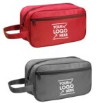 Custom Double Zipper Toiletry Bag w/Carrying Handle - 3