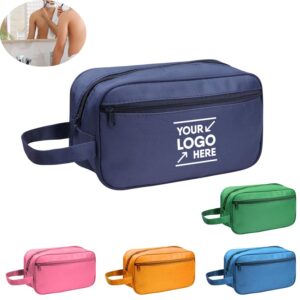 Custom Double Zipper Toiletry Bag w/Carrying Handle