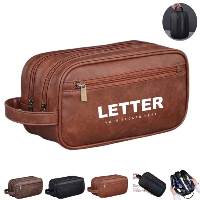 Custom Double-layer PU Toiletry Bag