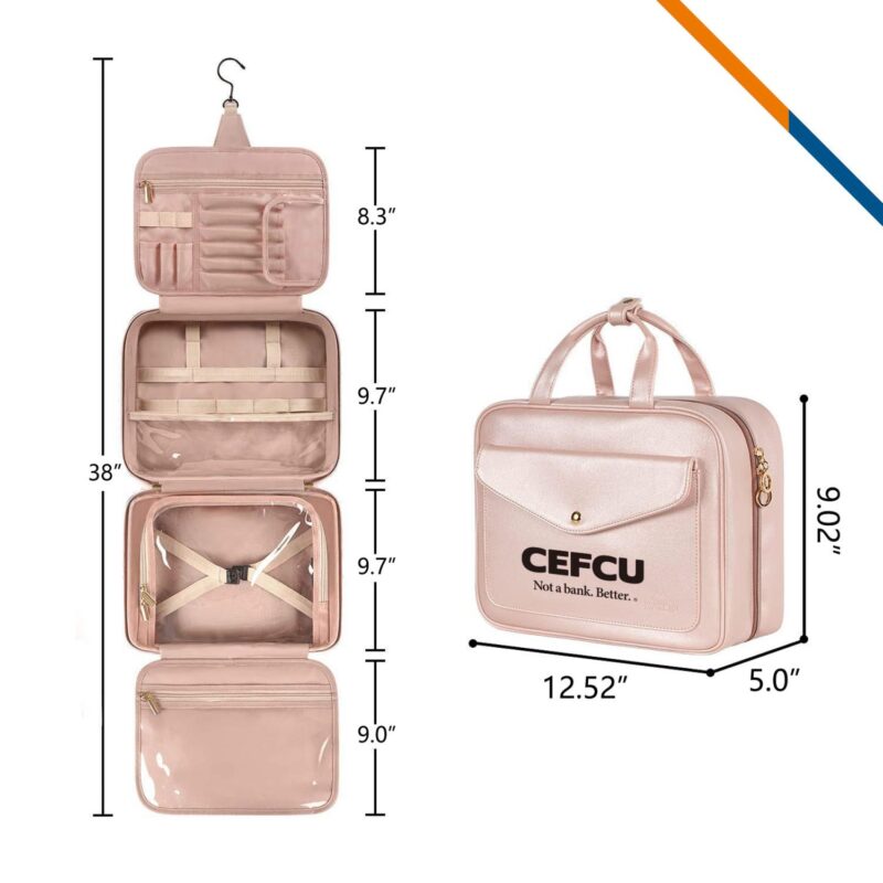 Custom DryStow Foldable Hanging PU Leather Toiletry Bag - 3