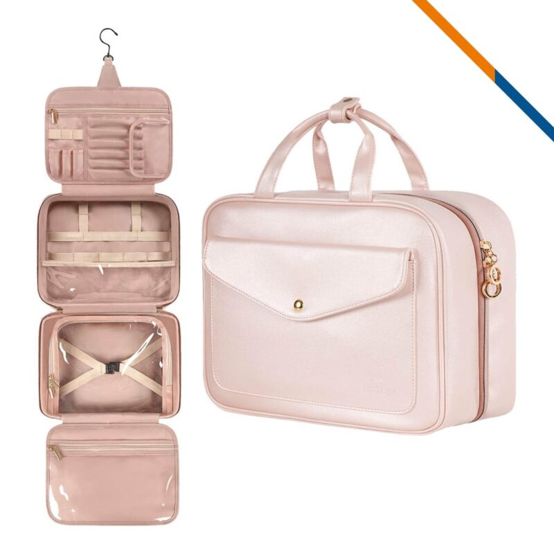 Custom DryStow Foldable Hanging PU Leather Toiletry Bag - 5