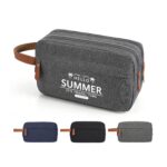 Custom Dual Compartment Travel Toiletry Bag with Tech Organizer Pocket