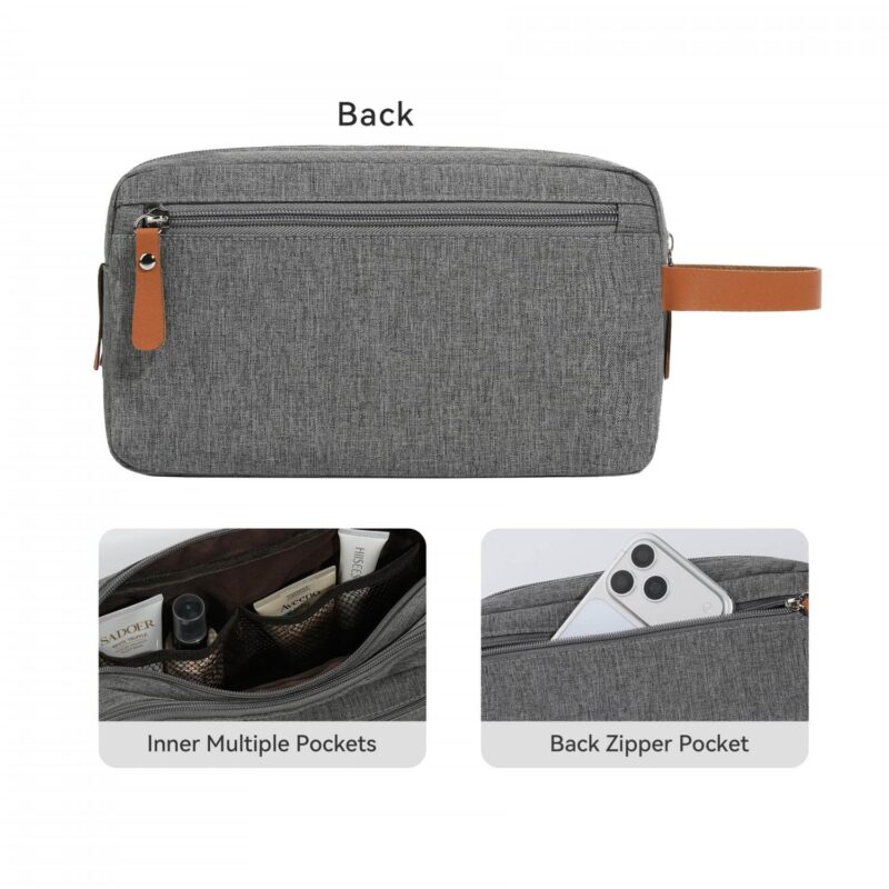 Custom Dual Compartment Travel Toiletry Bag with Tech Organizer Pocket - 2