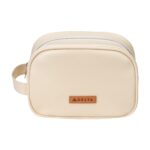 Custom Essentials Vegan Leather Toiletry Bag w/ Strap - 8x4x3.75" - 1