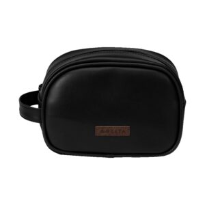 Custom Essentials Vegan Leather Toiletry Bag w/ Strap - 8x4x3.75"