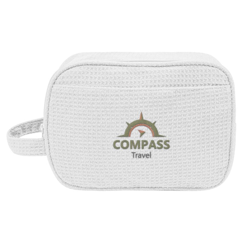 Custom Finley Rpet Waffle Knit Toiletry Bag - 4