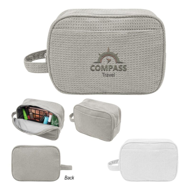 Custom Finley Rpet Waffle Knit Toiletry Bag