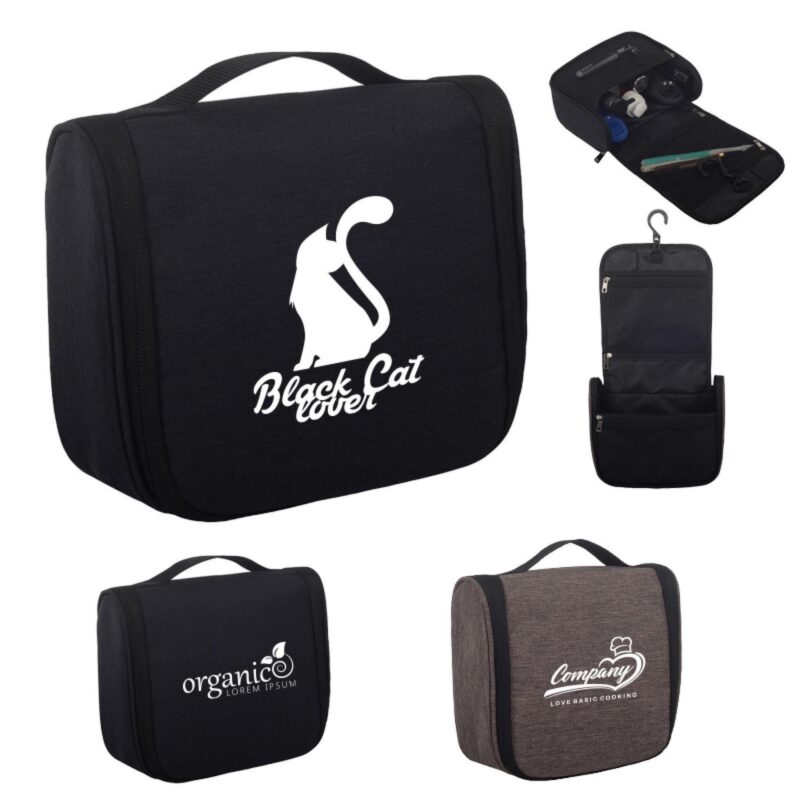 Flip-Top-Foldable-Hanging-Toiletry-Bag-PW364 Custom Flip-Top Foldable Hanging Toiletry Bag