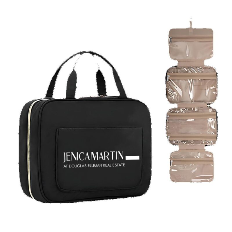 Custom Fold Up Toiletry Bag with Hanging Hook - 1