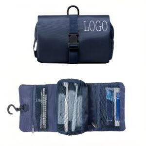 Custom Foldable Hanging Toiletry Bag With Snap Buckle