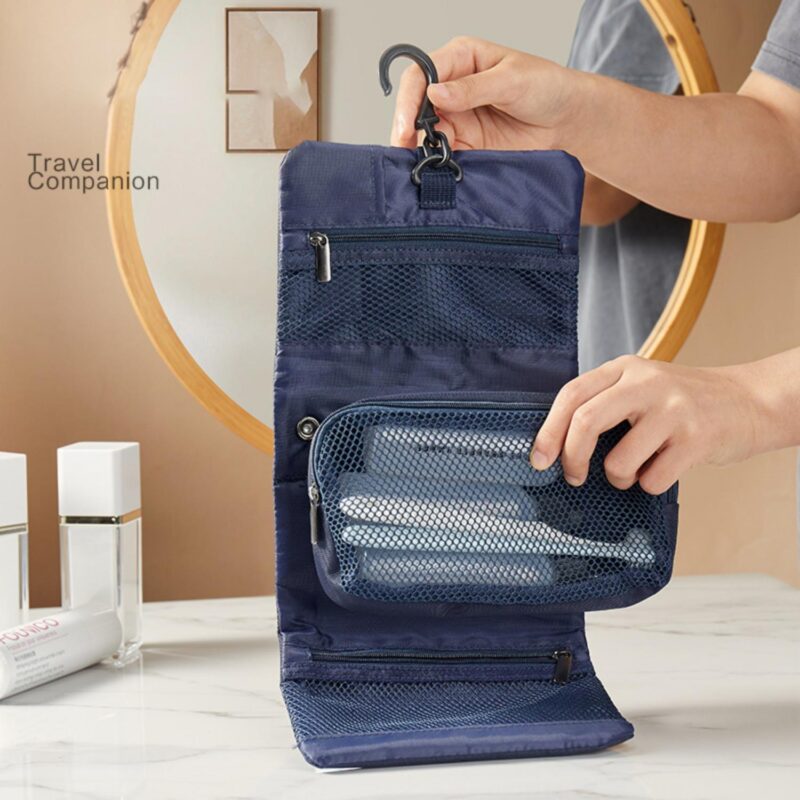Custom Foldable Toiletry Bag With Buckle And Hook - 2