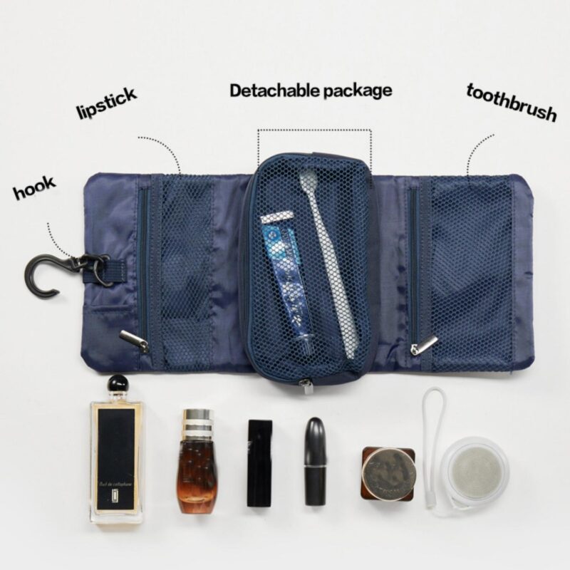 Custom Foldable Toiletry Bag With Buckle And Hook - 3