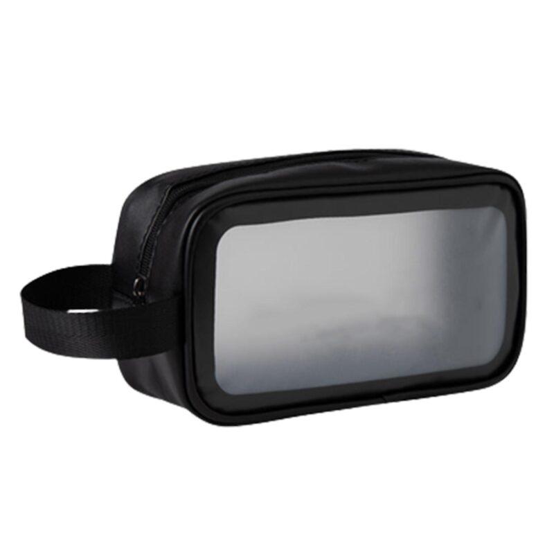 Custom Frosted Clear Toiletry Bag W/ Wrist Strap - 2