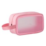Custom Frosted Clear Toiletry Bag W/ Wrist Strap - 3