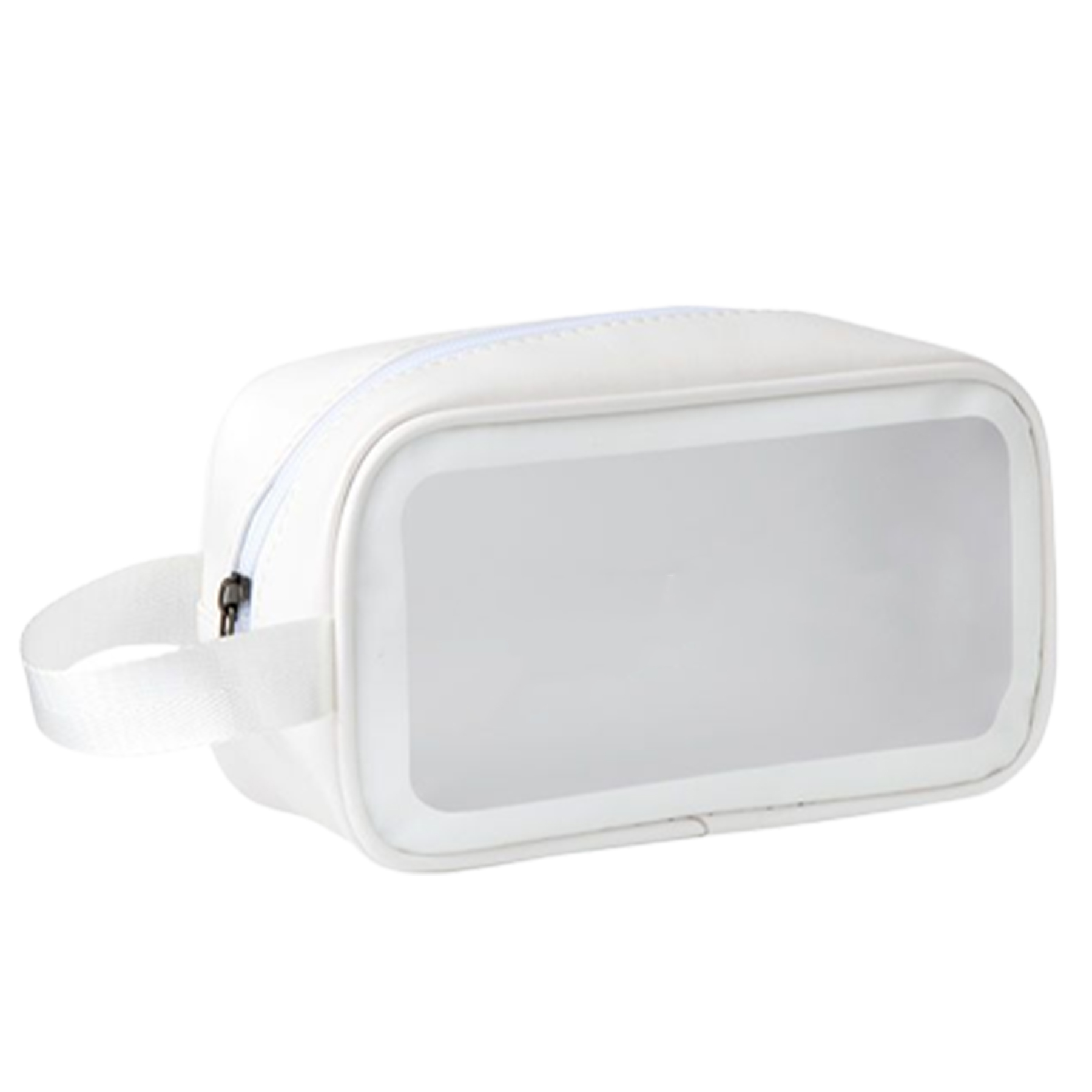 Custom Frosted Clear Toiletry Bag W/ Wrist Strap - 4