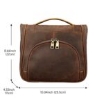 Custom Genuine Leather Hanging Travel Toiletry Bag for Men Women - 1