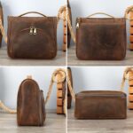 Custom Genuine Leather Hanging Travel Toiletry Bag for Men Women - 9