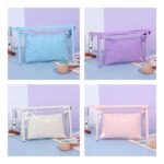 Custom Glazed PU Embossed Toiletry Bag Cosmetic Set of 2 Pcs - 1