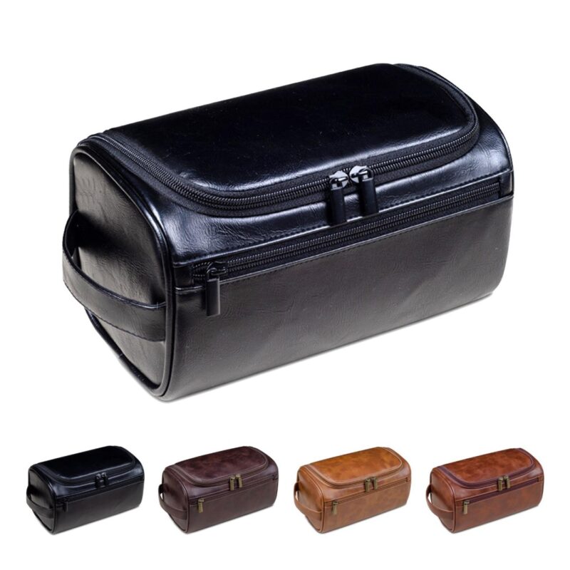 Custom Handcrafted PU Leather Travel Toiletry Bag - 1