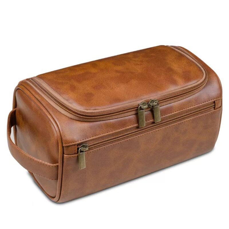 Custom Handcrafted PU Leather Travel Toiletry Bag - 2