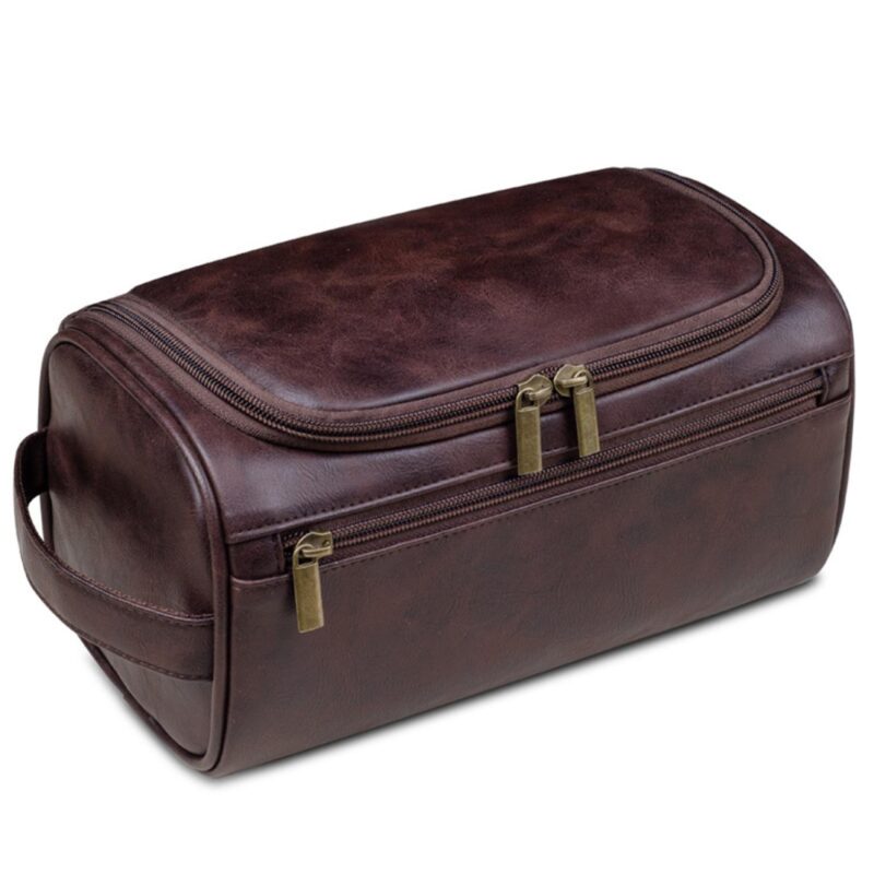 Custom Handcrafted PU Leather Travel Toiletry Bag - 3