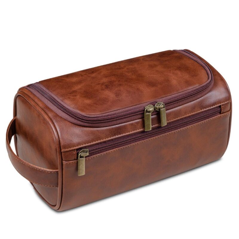Custom Handcrafted PU Leather Travel Toiletry Bag - 4