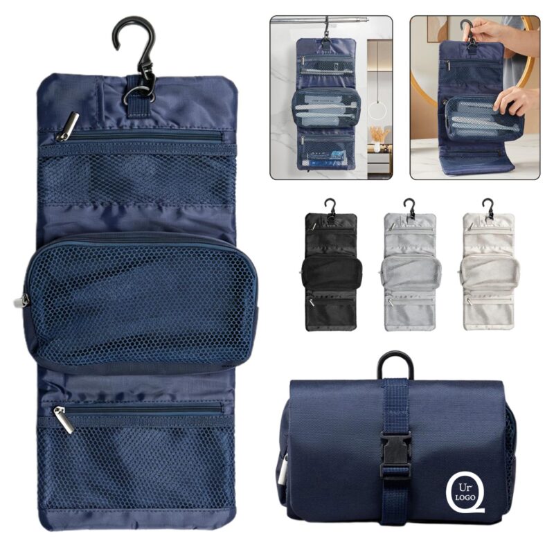 Hanging-Foldable-Toiletry-Bag-AP11443 Custom Hanging Foldable Toiletry Bag