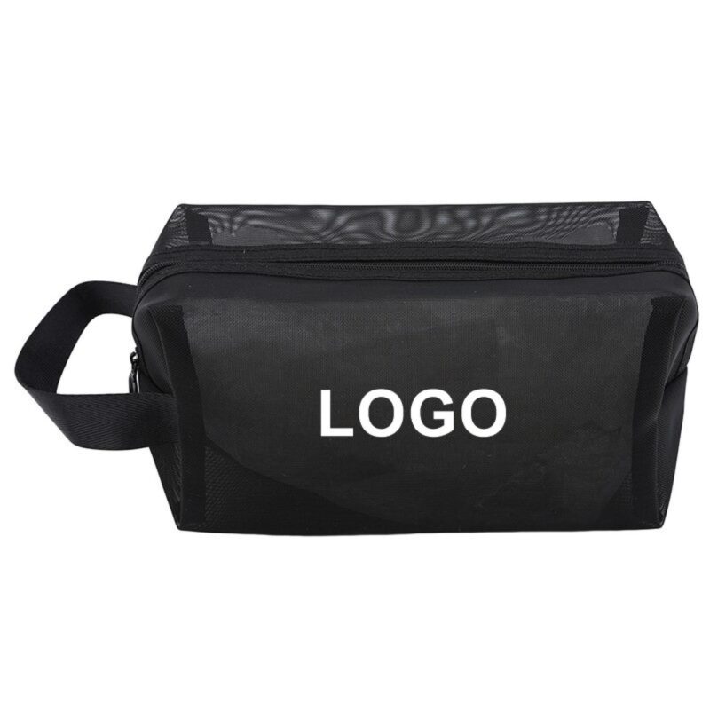 Custom Hanging Mesh Zippered Shower Toiletry Bag