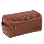 Custom Hanging PU Leather Toiletry Bag Cosmetic Bag - 2