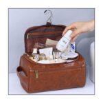 Custom Hanging PU Leather Toiletry Bag Cosmetic Bag - 4