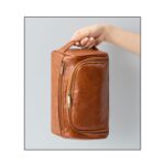Custom Hanging PU Leather Toiletry Bag Cosmetic Bag - 5