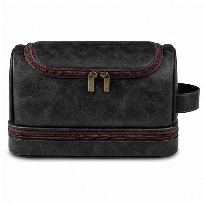 Custom Hanging PU Toiletry Bag With Zippered Base - 2