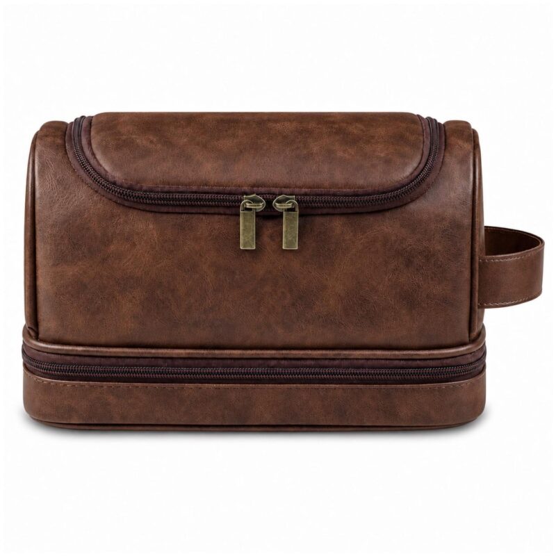 Custom Hanging PU Toiletry Bag With Zippered Base - 3