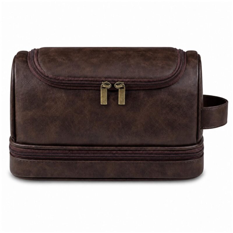 Custom Hanging PU Toiletry Bag With Zippered Base - 4