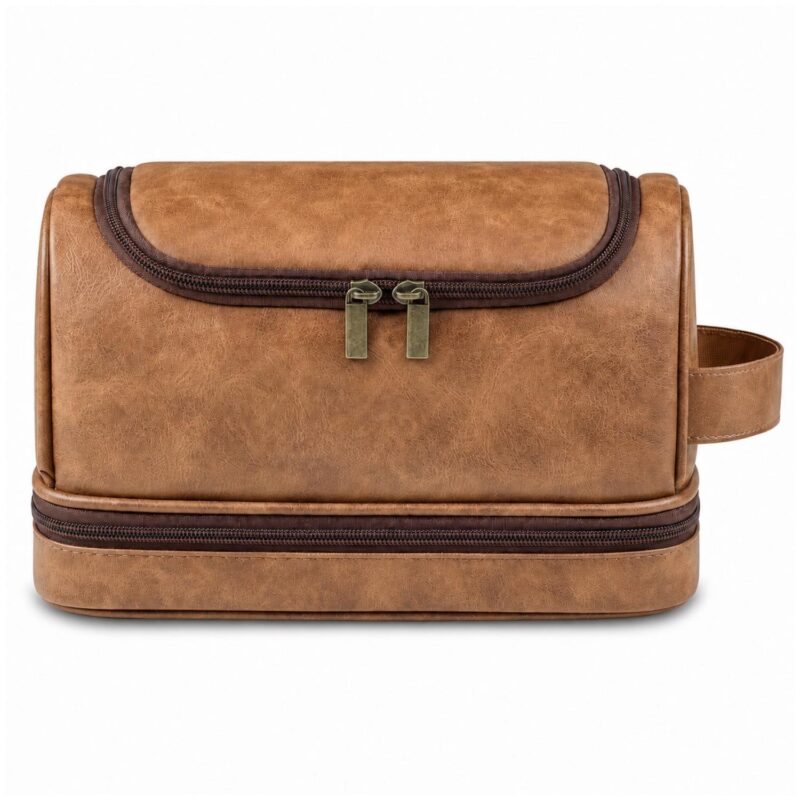 Custom Hanging PU Toiletry Bag With Zippered Base - 5