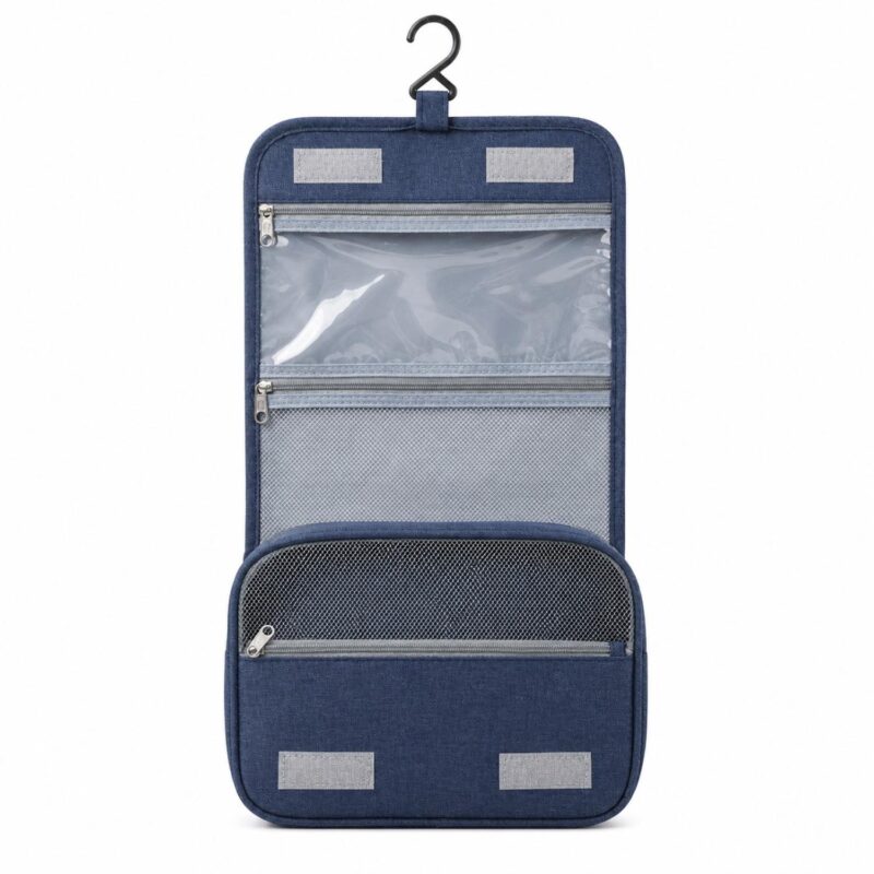 Custom Hanging Polyester Toiletry Bag With Compartments - 1