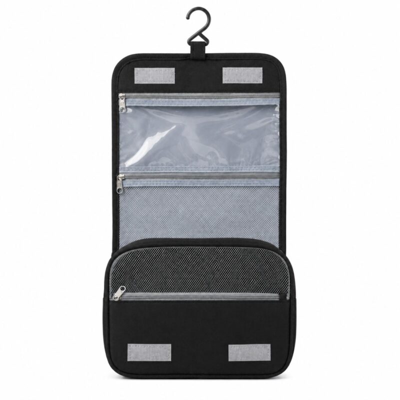 Custom Hanging Polyester Toiletry Bag With Compartments - 2