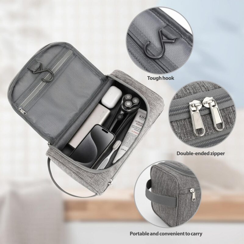 Custom Hanging Toiletry Bag with Front Zip Pocket - 1